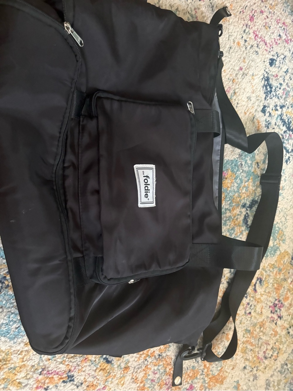 Black Travel Duffel Bag - Lightweight Weekend Carry